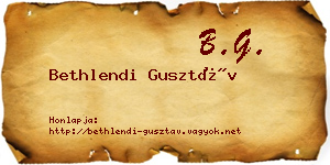 Bethlendi Gusztáv névjegykártya